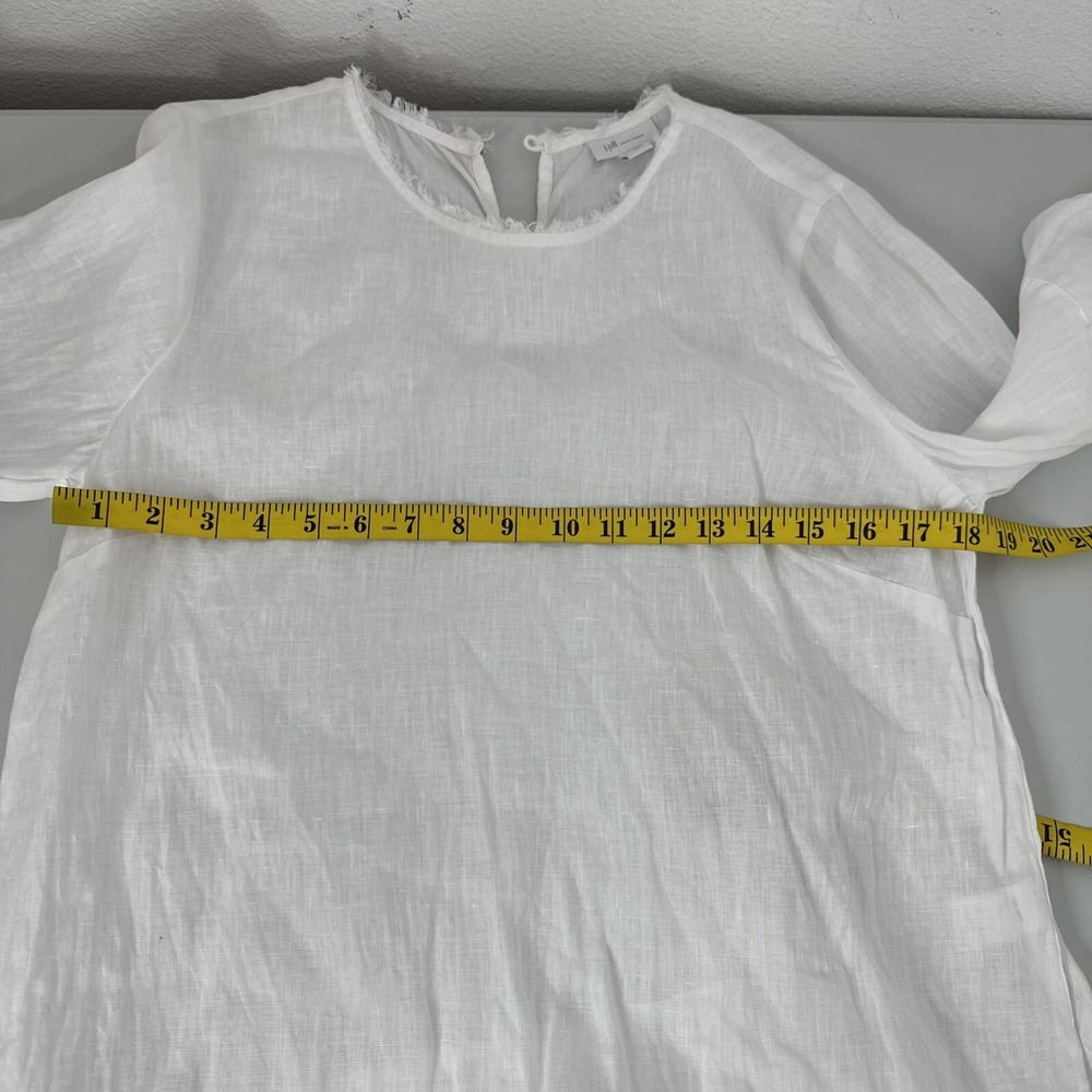 J Jill Shirt Top Womens Medium White Love Linen Boxy Breathable beach Minimalist - Picture 8 of 11